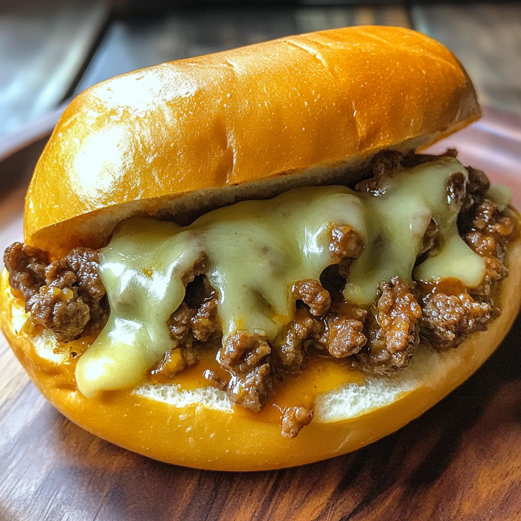 Recipe preparation for Philly Cheese Steak Sloppy Joes