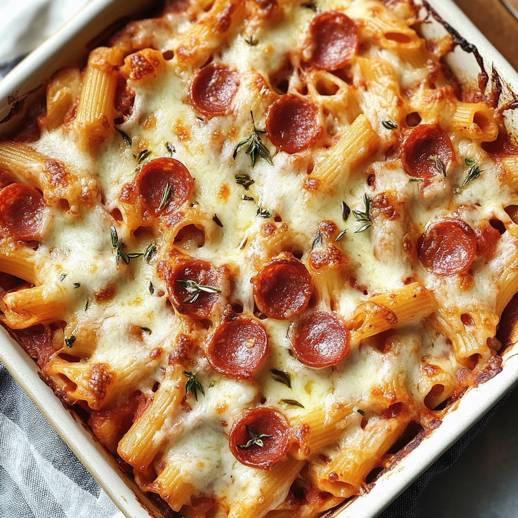 Recipe preparation for Pizza Pasta Bake
