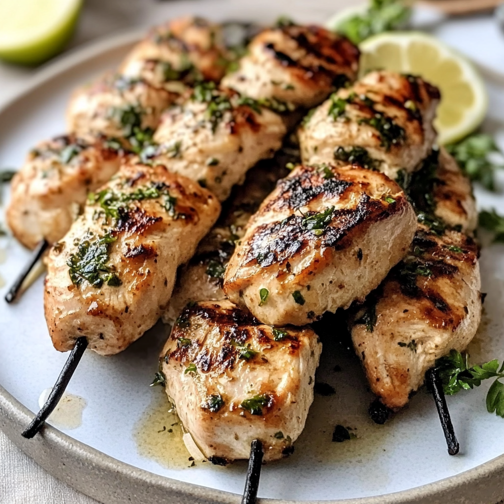 Recipe preparation for Greek Chicken Souvlaki Recipe 