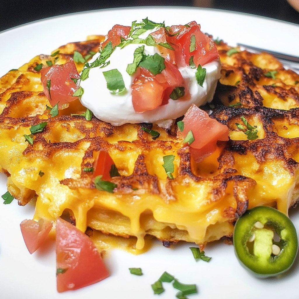 Recipe preparation for Savory Hashbrown Chaffle Recipe 