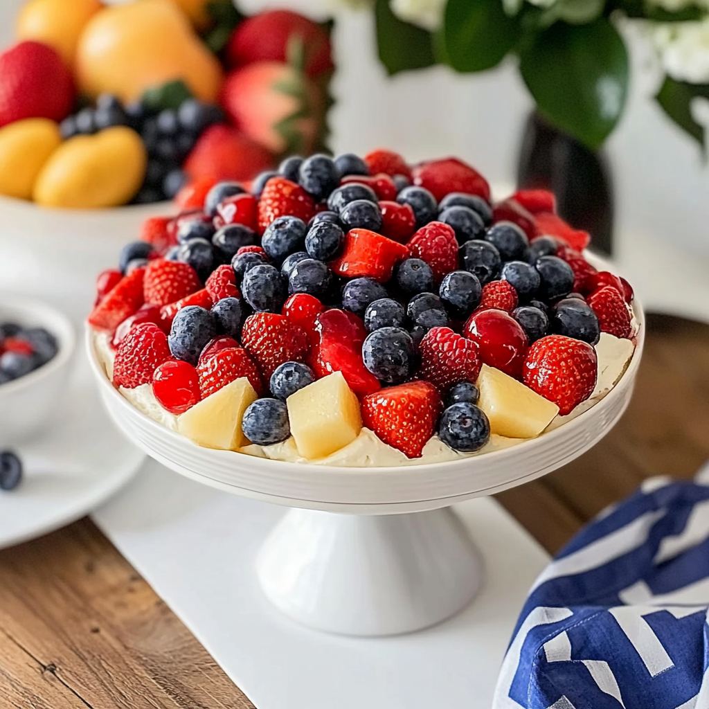 Recipe preparation for 4th of July Fruit Salad