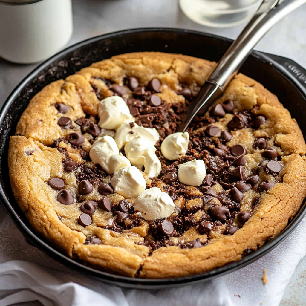 Recipe preparation for Irresistible Chocolate Chip Cookie Pizza Recipe