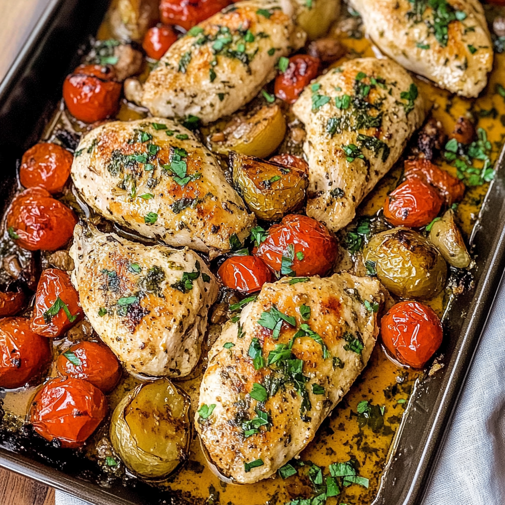 Recipe preparation for Easy Italian Baked Chicken Recipe for Dinner