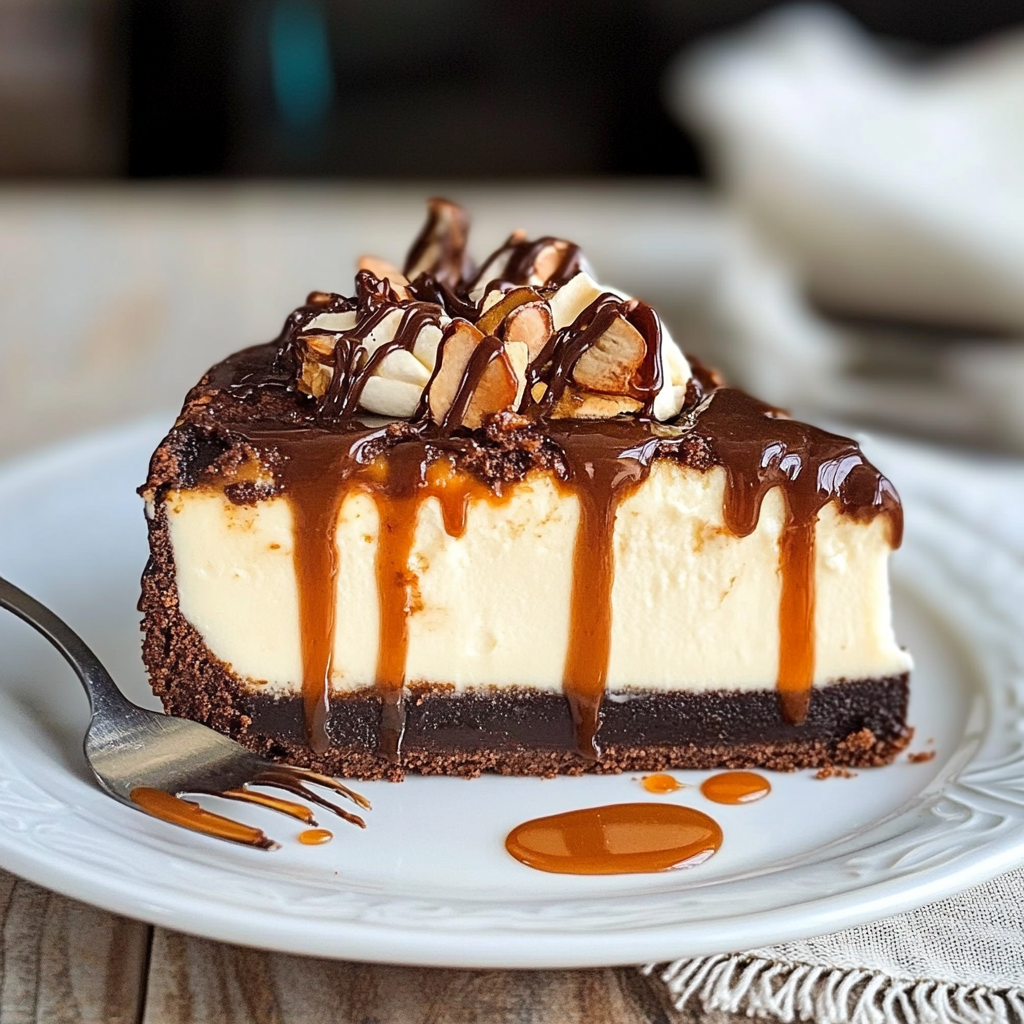 Recipe preparation for Caramel Brownie Cheesecake Recipe