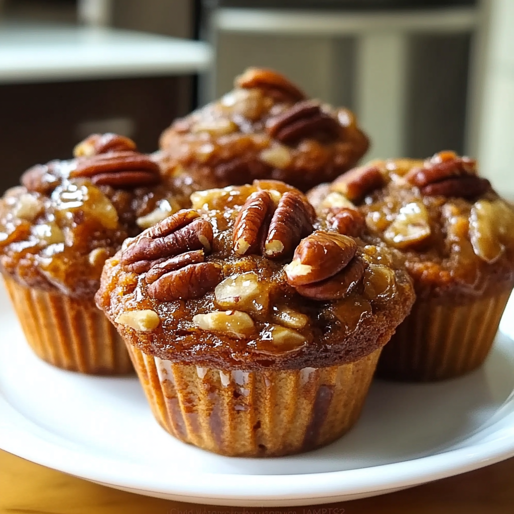 Recipe preparation for Pecan Pie Muffins Brown Sugar
