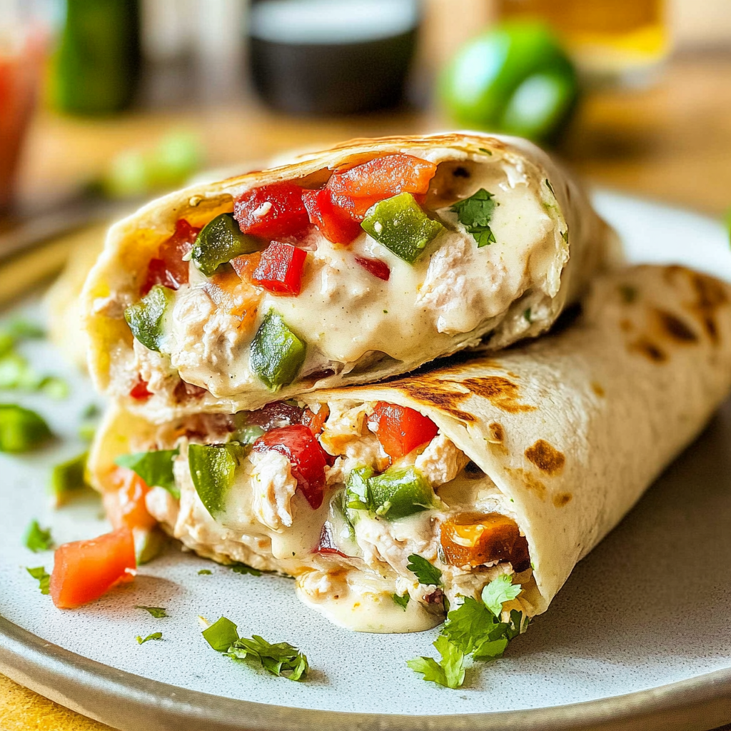 Recipe preparation for Jalapeno Popper Shredded Chicken Wraps Recipe