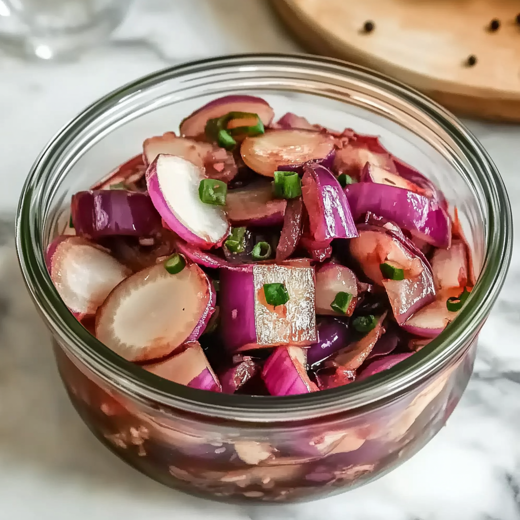 Recipe preparation for Pickled Red Onions Recipe