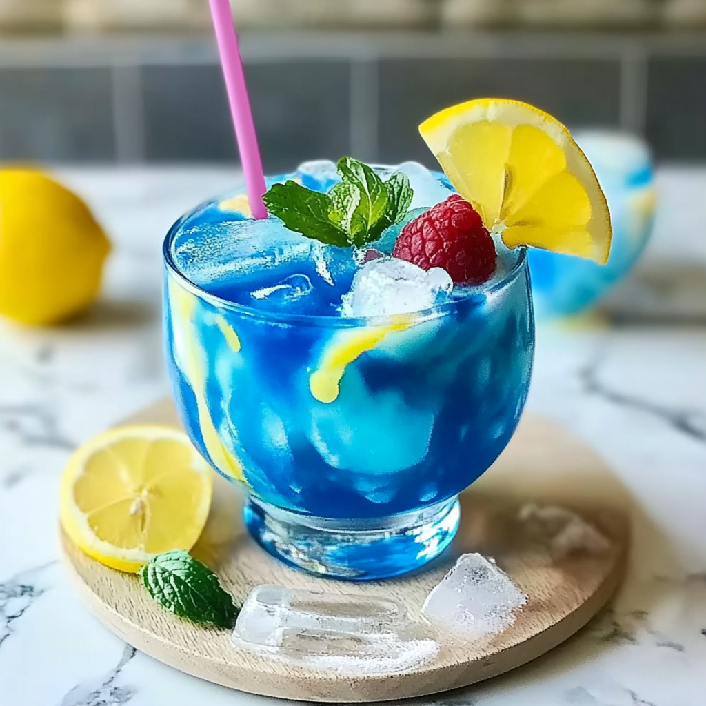 Recipe preparation for Blue Raspberry Lemonade