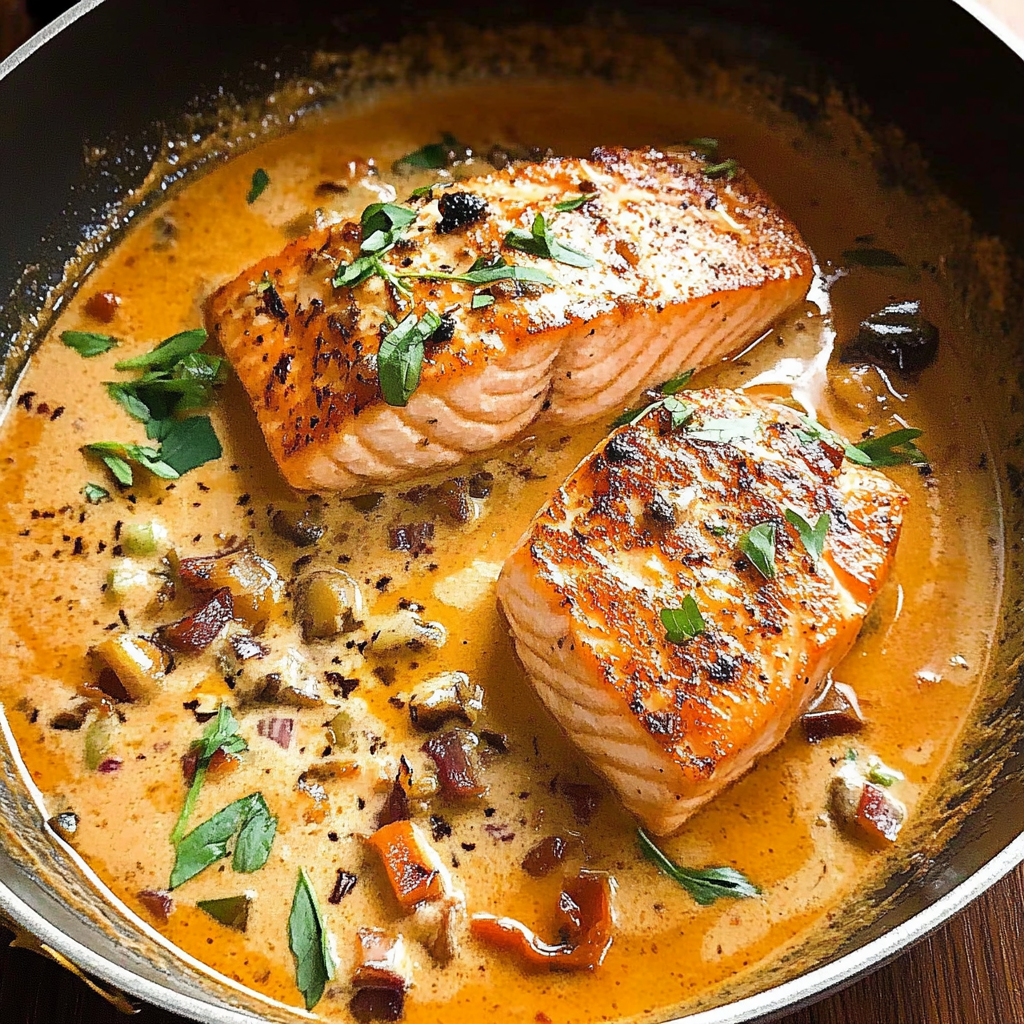 Recipe preparation for Marry Me Salmon Recipe