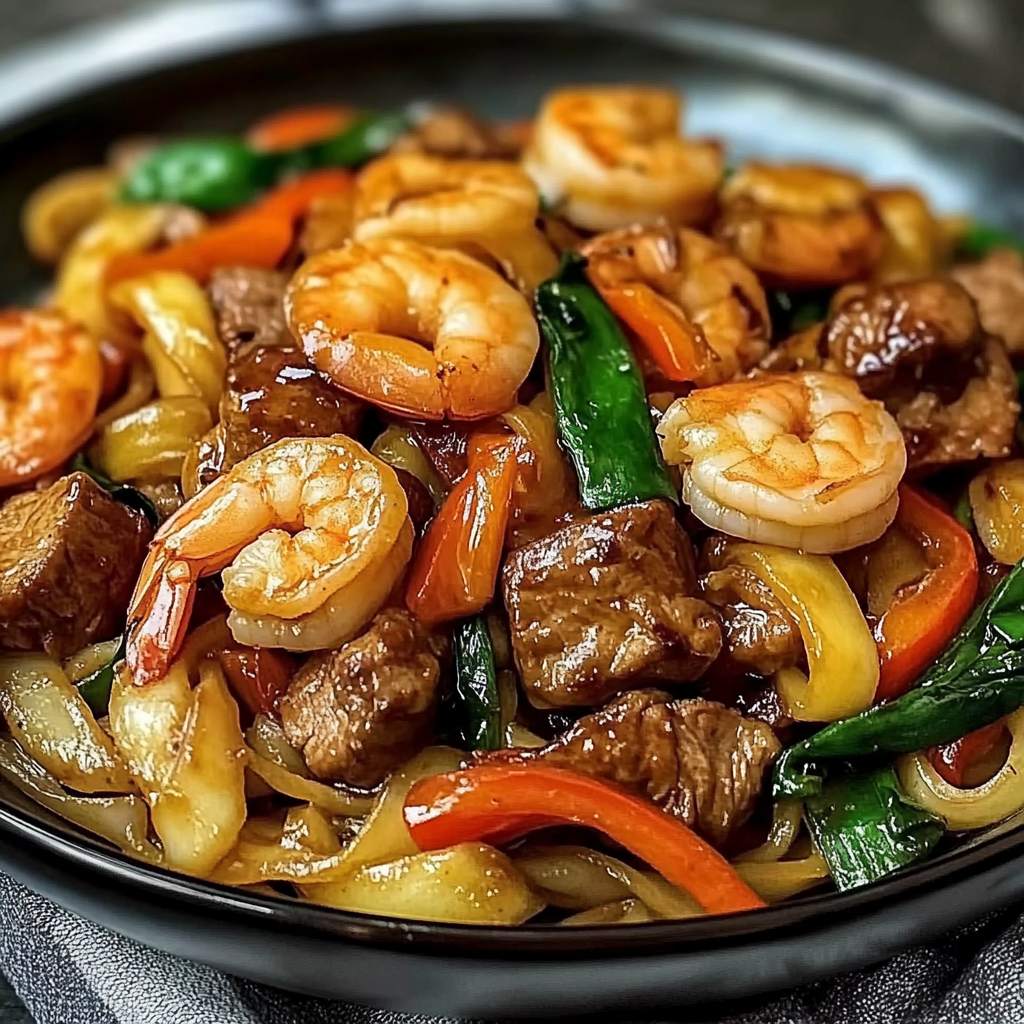 Recipe preparation for Steak and Shrimp Stir Fry Recipe