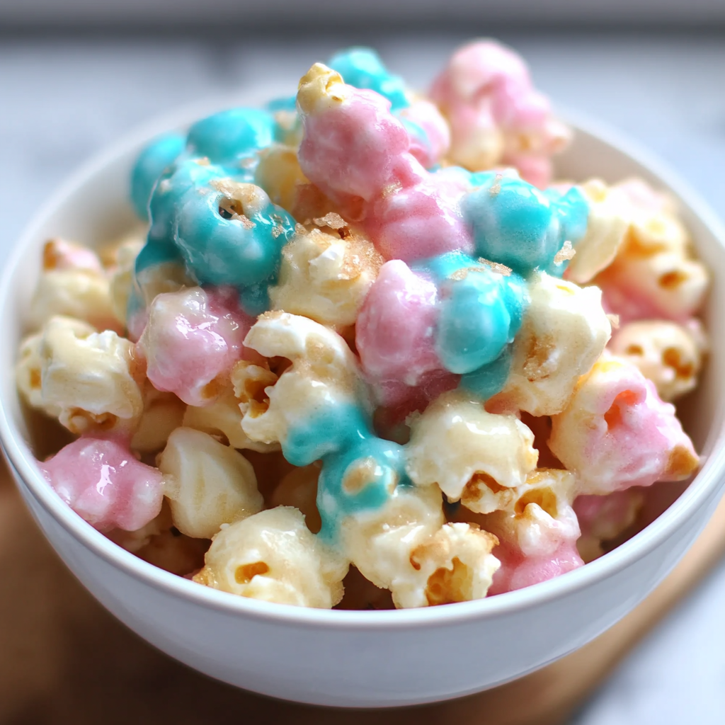 Recipe preparation for Cotton Candy Popcorn