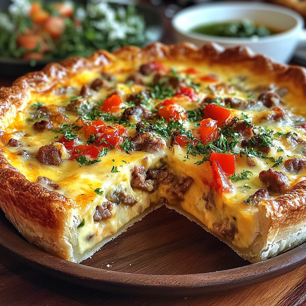 Recipe preparation for Monterey Sausage Pie
