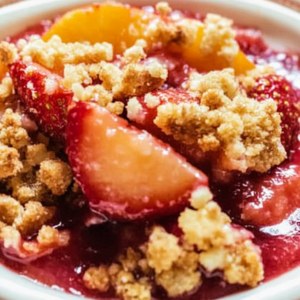 Recipe preparation for Strawberry Peach Crisp Recipe