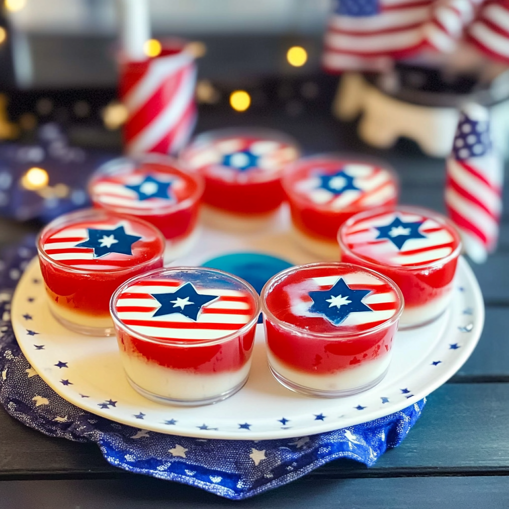 Recipe preparation for American Flag Jello Shots