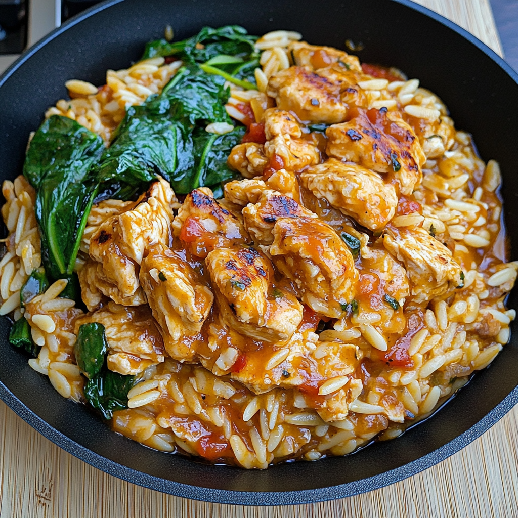 Recipe preparation for Marry Me Chicken Orzo Recipe
