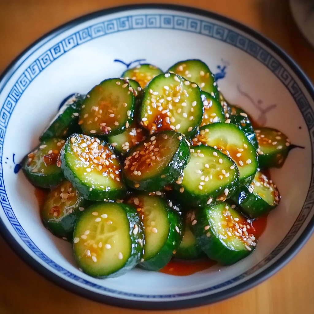 Recipe preparation for Sesame Cucumber Salad