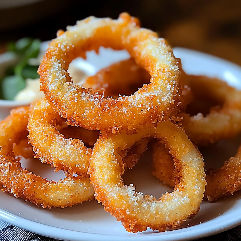 Recipe preparation for Mozzarella Stick Onion Rings