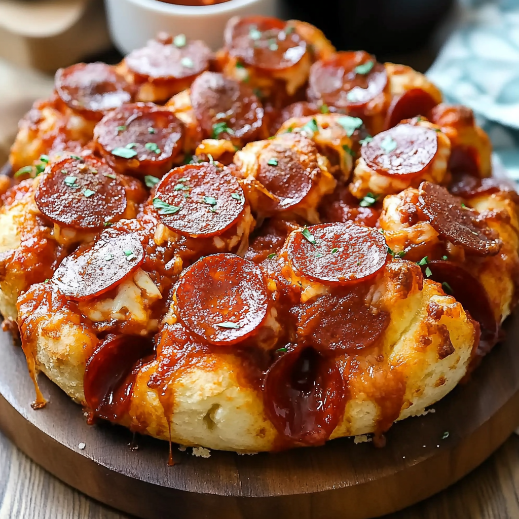 Recipe preparation for Pizza Monkey Bread Pepperoni