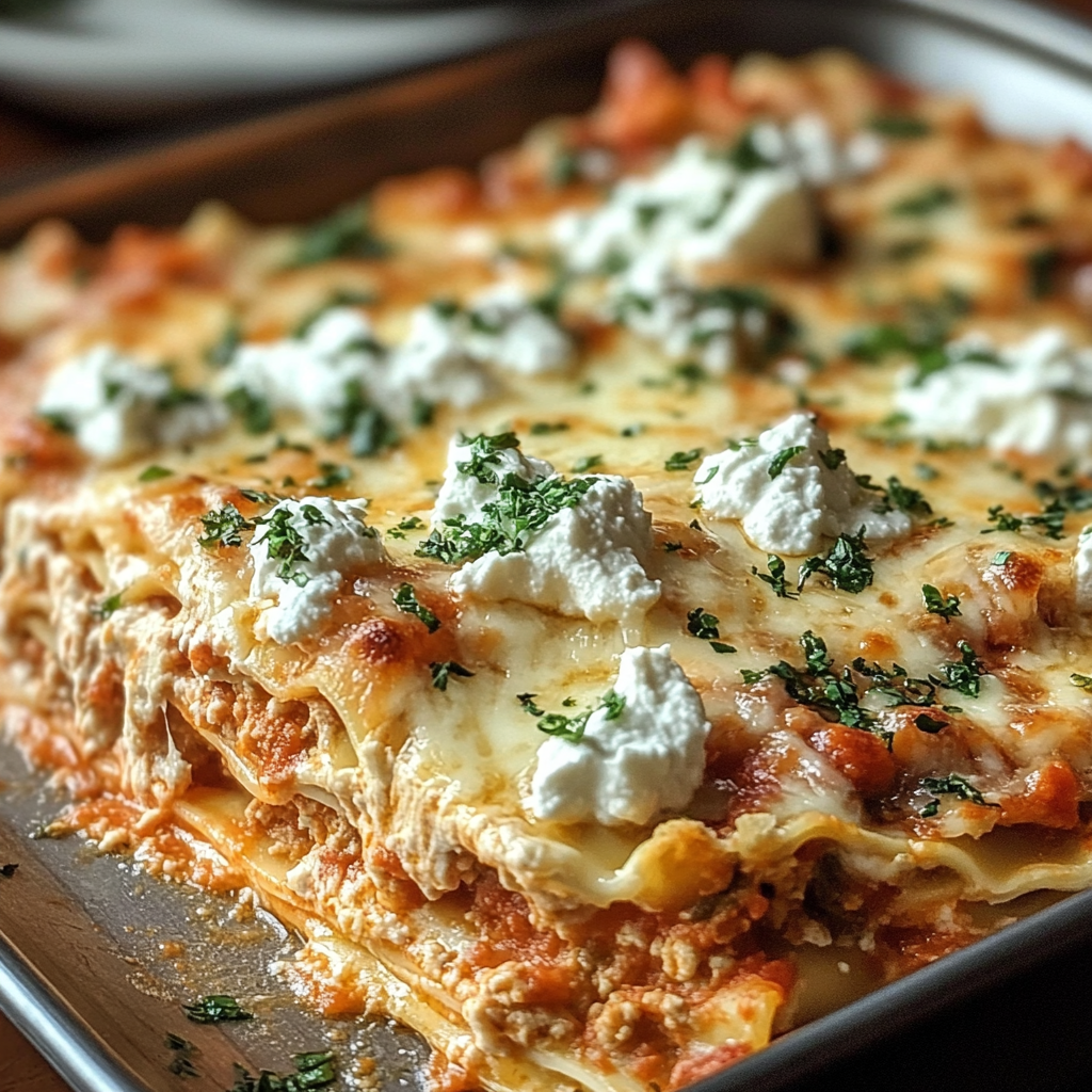 Recipe preparation for Crack Chicken Lasagna Delight