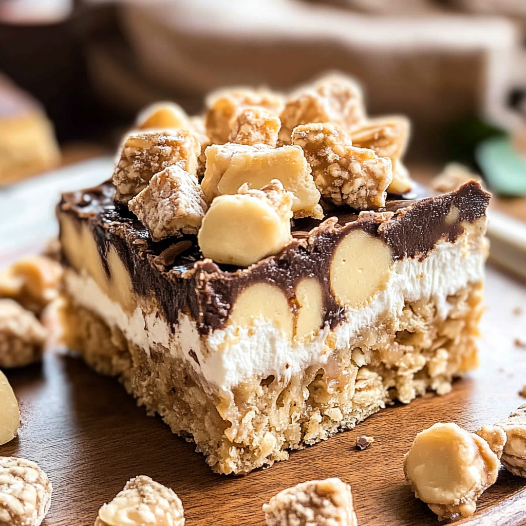Recipe preparation for Fluffernutter Rice Krispie Treats