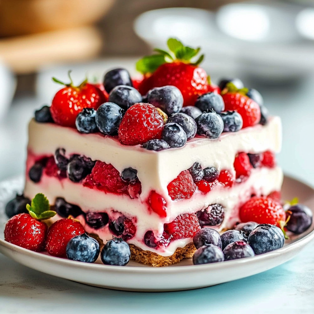 Recipe preparation for Summer Berry Bliss Icebox Delight