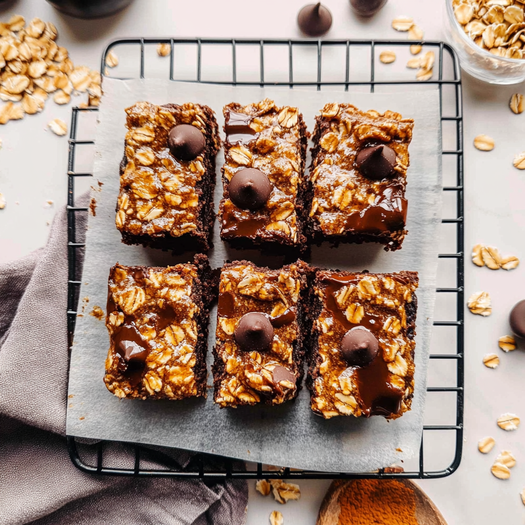 Recipe preparation for Healthy Banana Oat Chocolate Bars