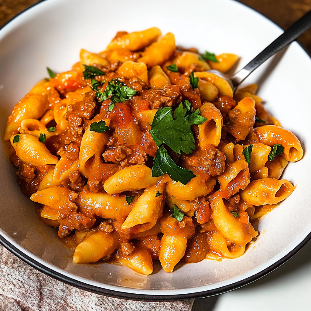Recipe preparation for Creamy Instant Pot Taco Pasta