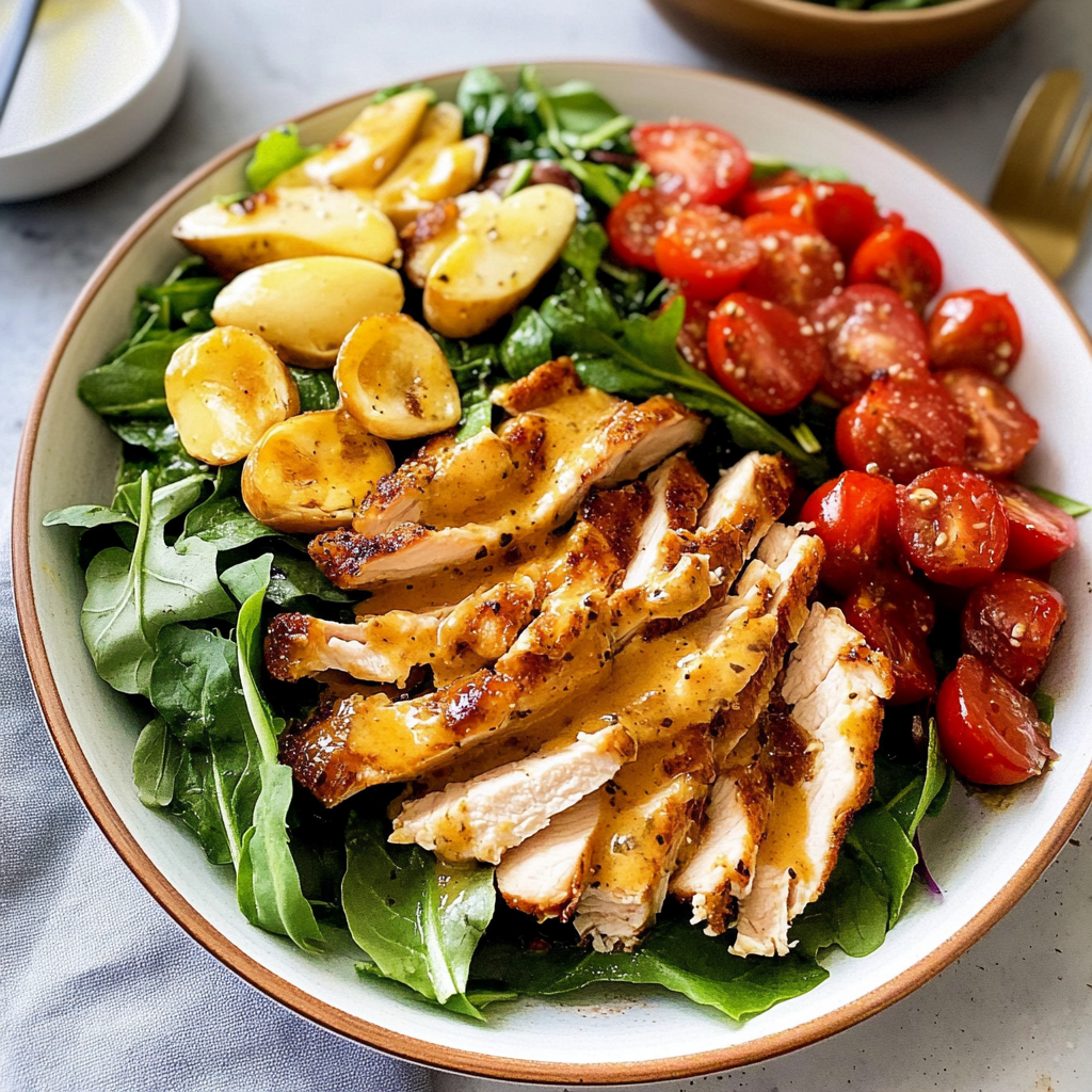 Recipe preparation for honey mustard chicken salad