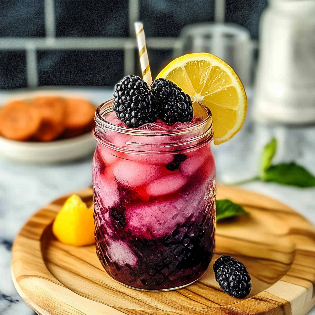 Recipe preparation for Mulberry Iced Tea Cooler