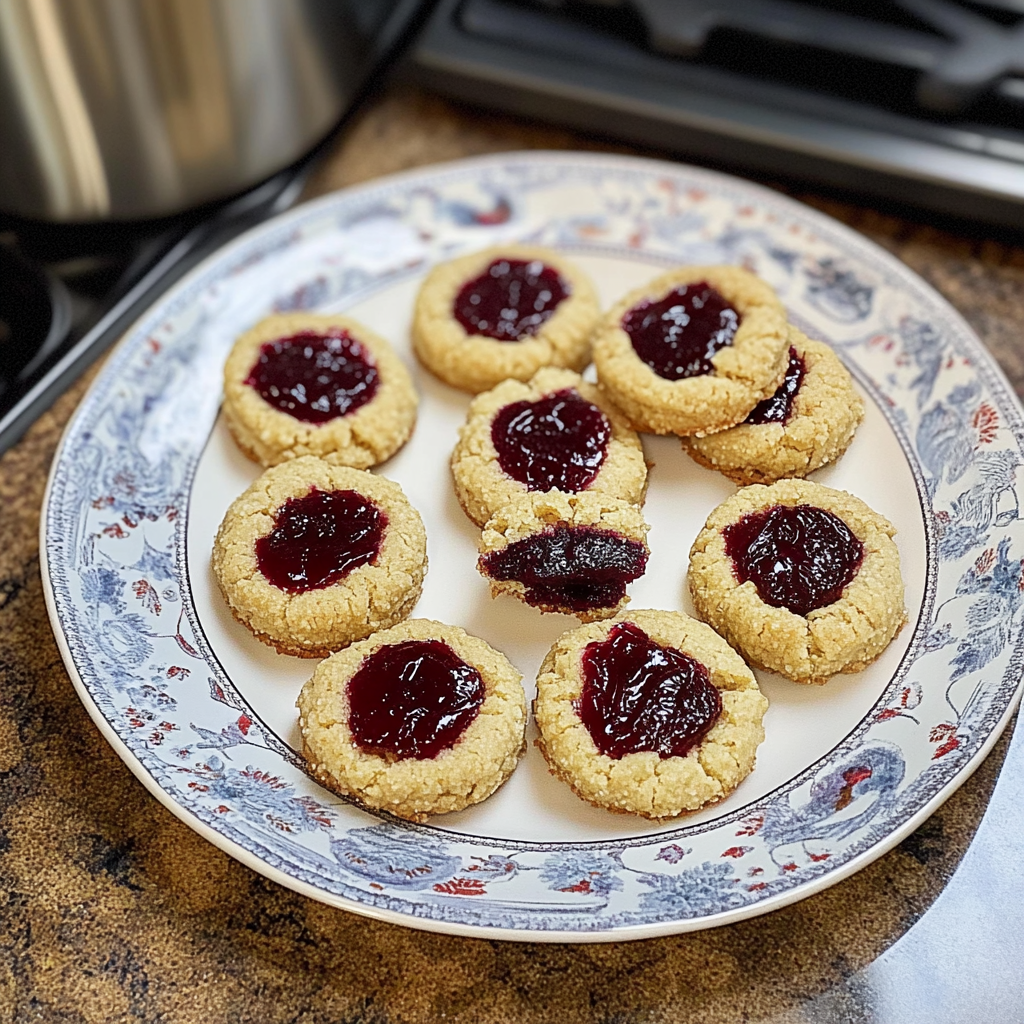 Recipe preparation for Mulberry Thumbprint Jam Cookies
