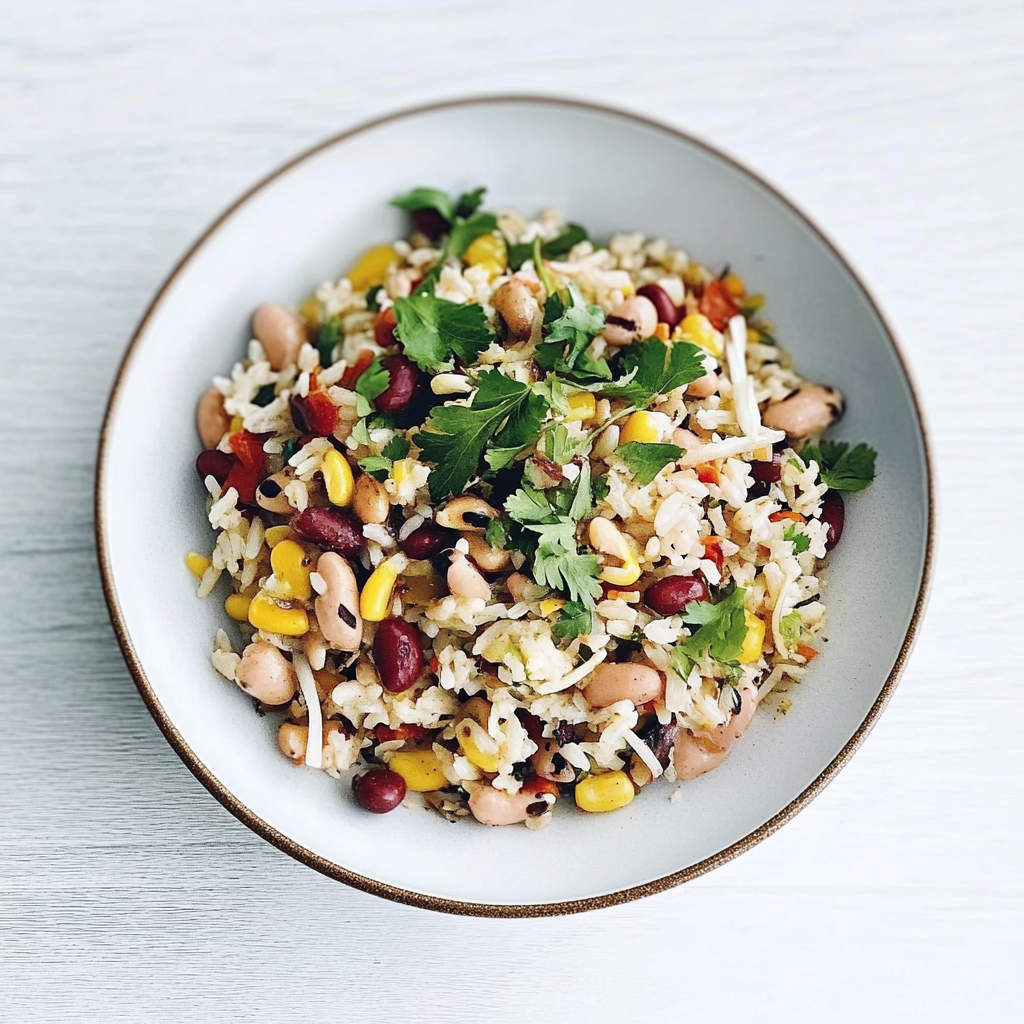Recipe preparation for Three Bean Wild Rice Salad