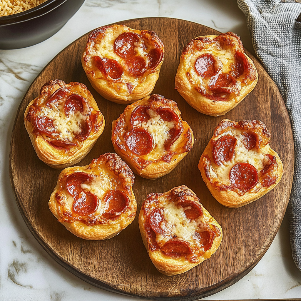 Recipe preparation for Easy Pizza Cupcakes