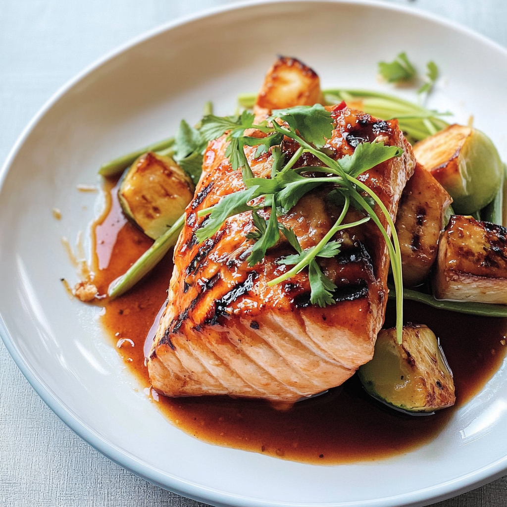 Recipe preparation for Pressure Cooked Grilled Salmon
