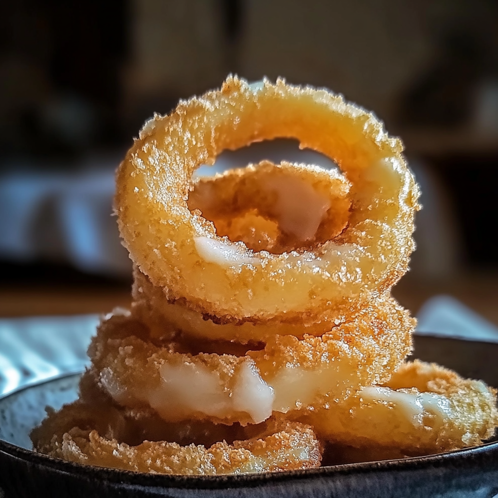 Recipe preparation for Crispy Baked Cheesy Onion Rings