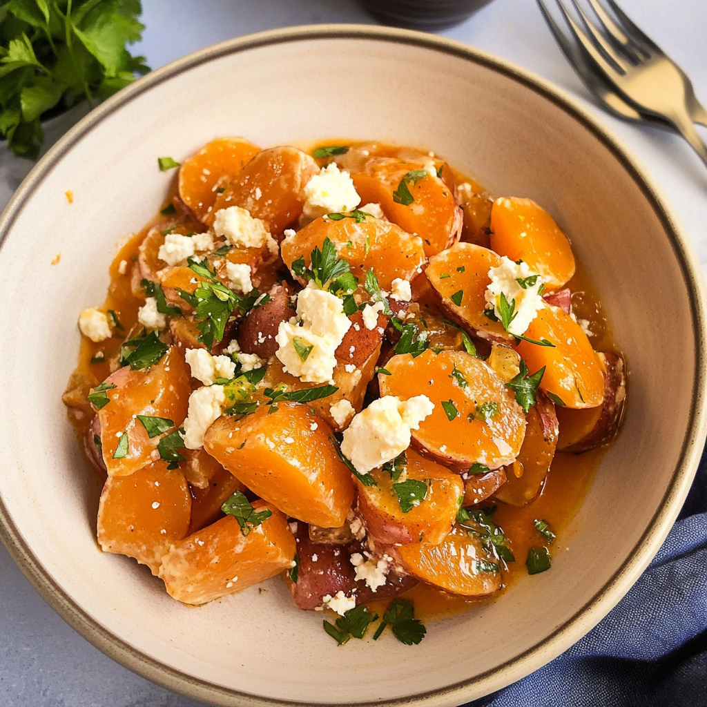 Recipe preparation for Orange Potato Salad