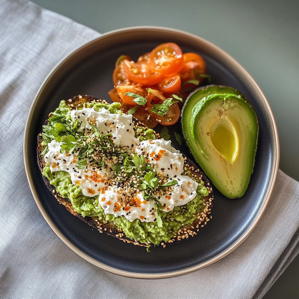 Recipe preparation for Decadent Rice Avocado Toast