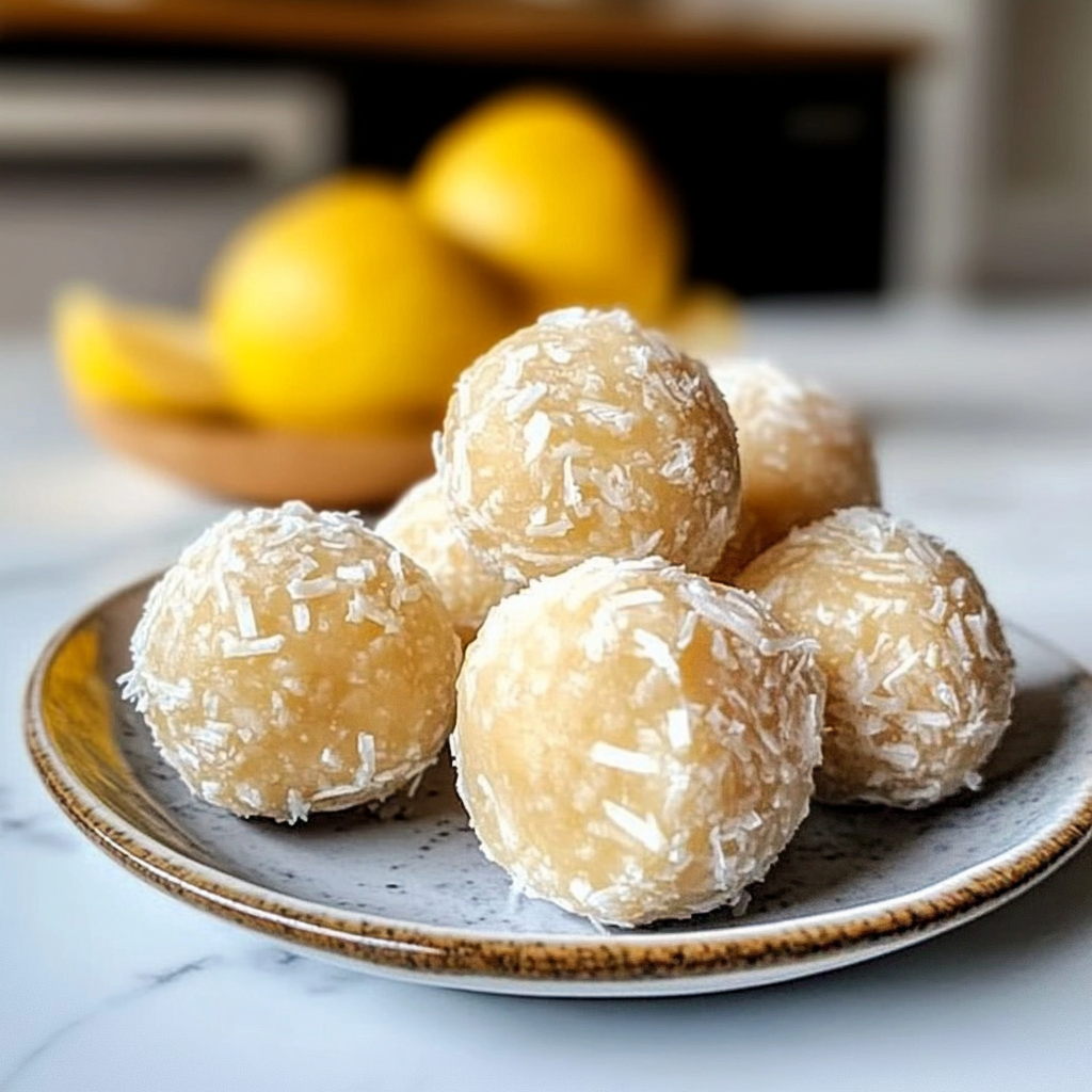 Recipe preparation for Lemon Coconut Protein Power Balls