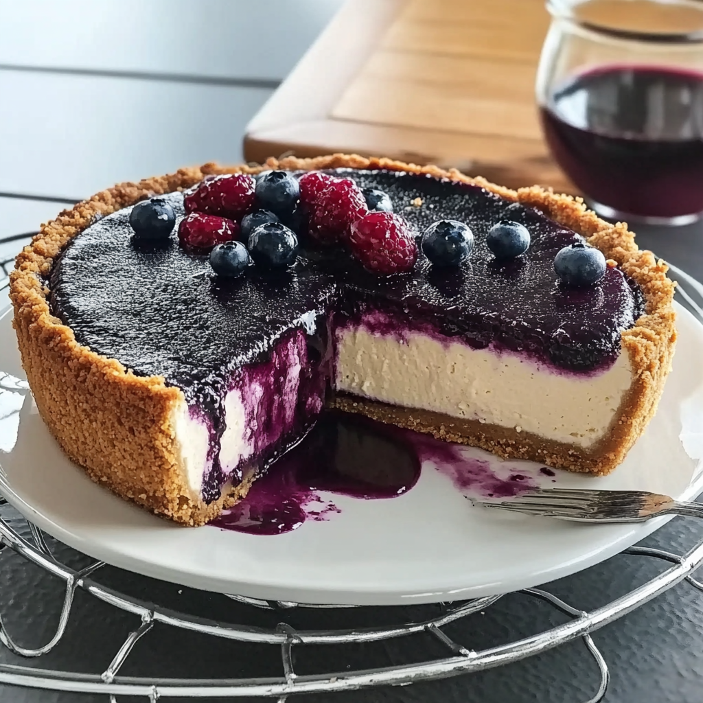 Recipe preparation for Blueberry Dream Cheesecake