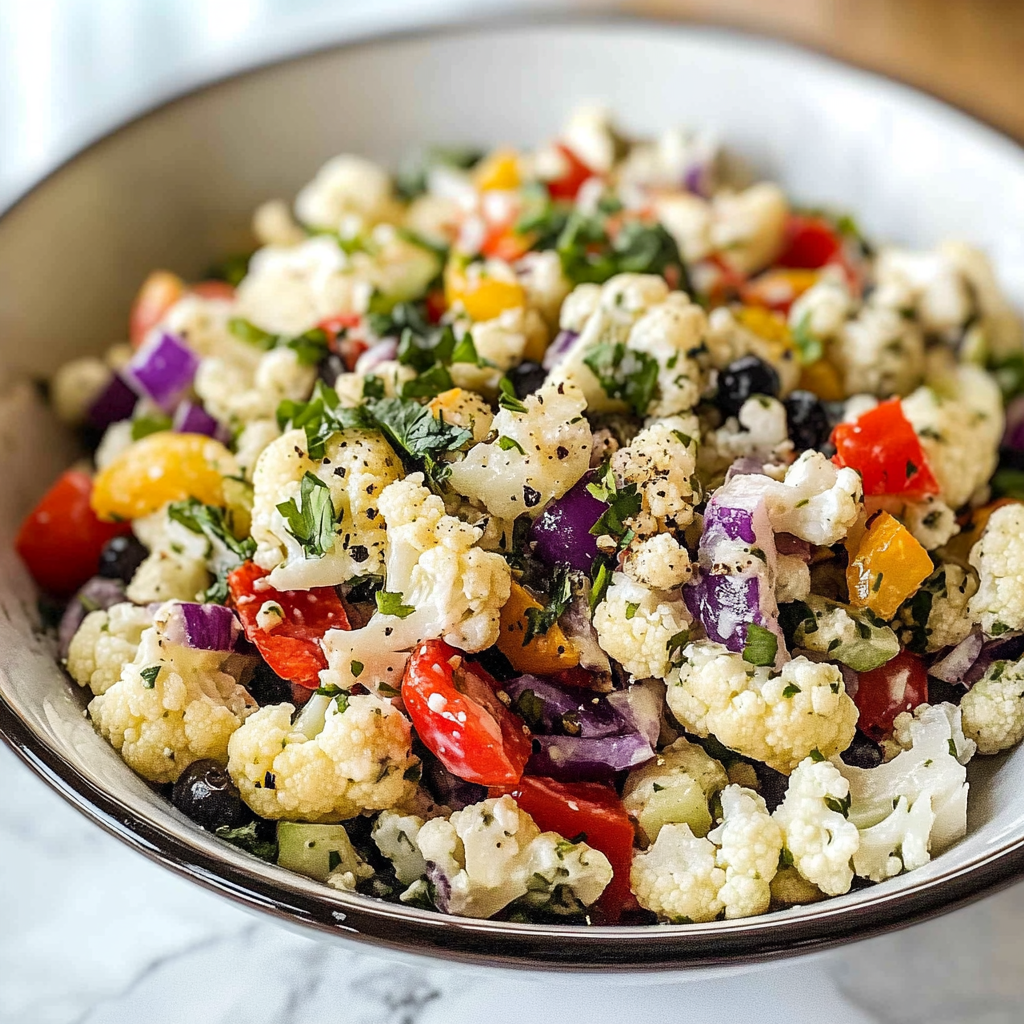 Recipe preparation for Marinated Cauliflower Salad