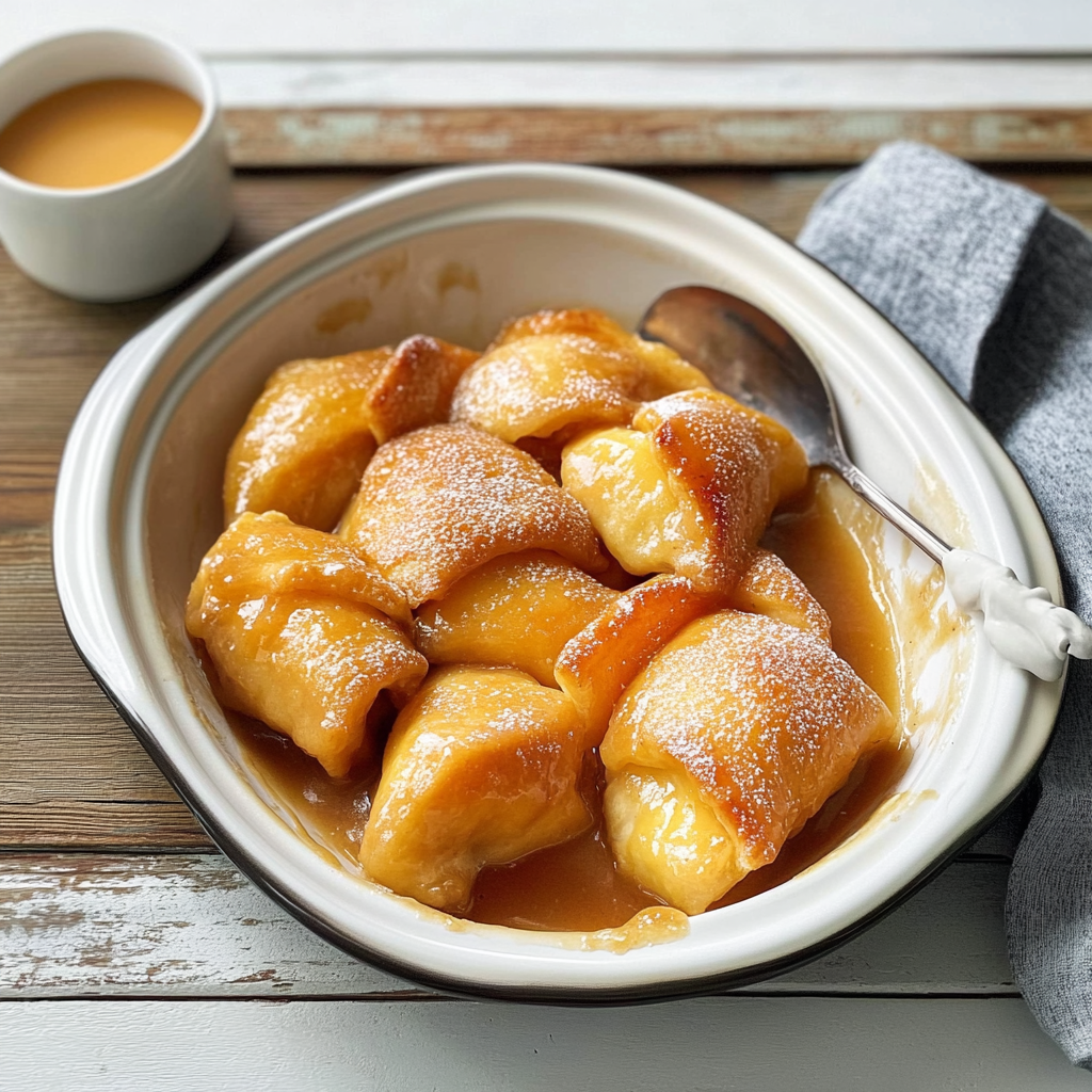 Recipe preparation for Peach Dumplings Recipe