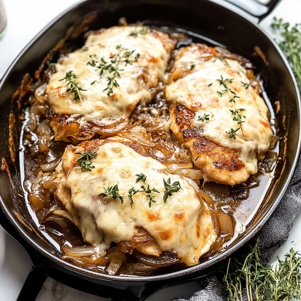 Recipe preparation for French Onion Chicken Bake