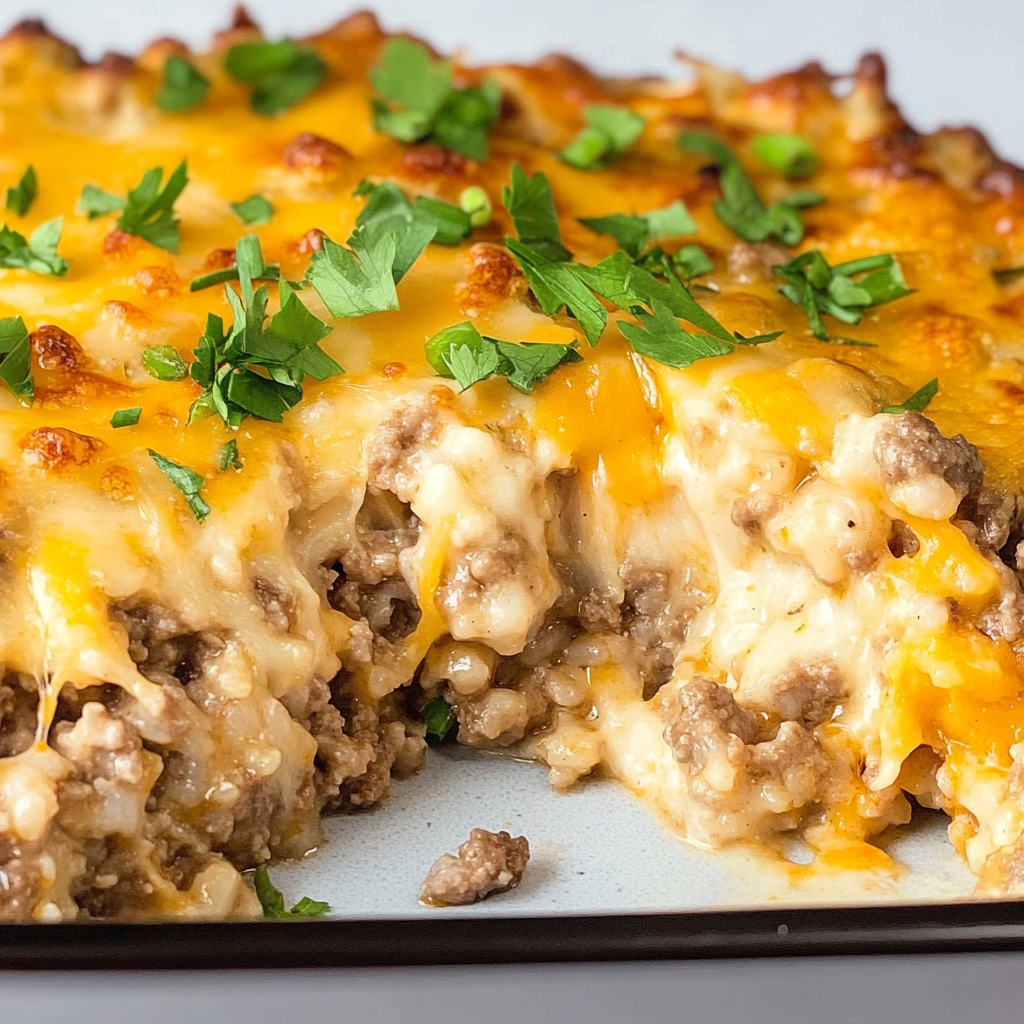 Recipe preparation for Beef and Rice Casserole