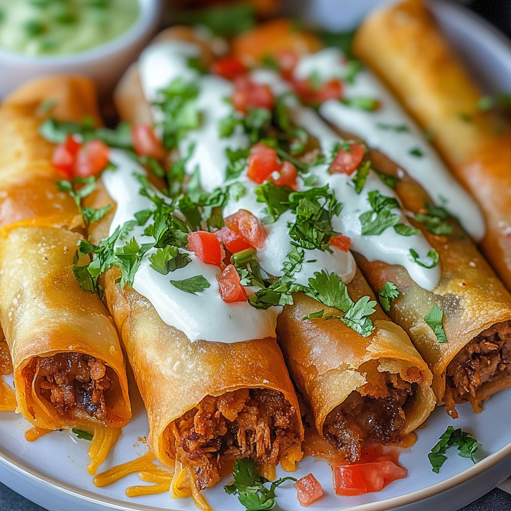 Recipe preparation for Irresistibly Crispy Beef Taquitos