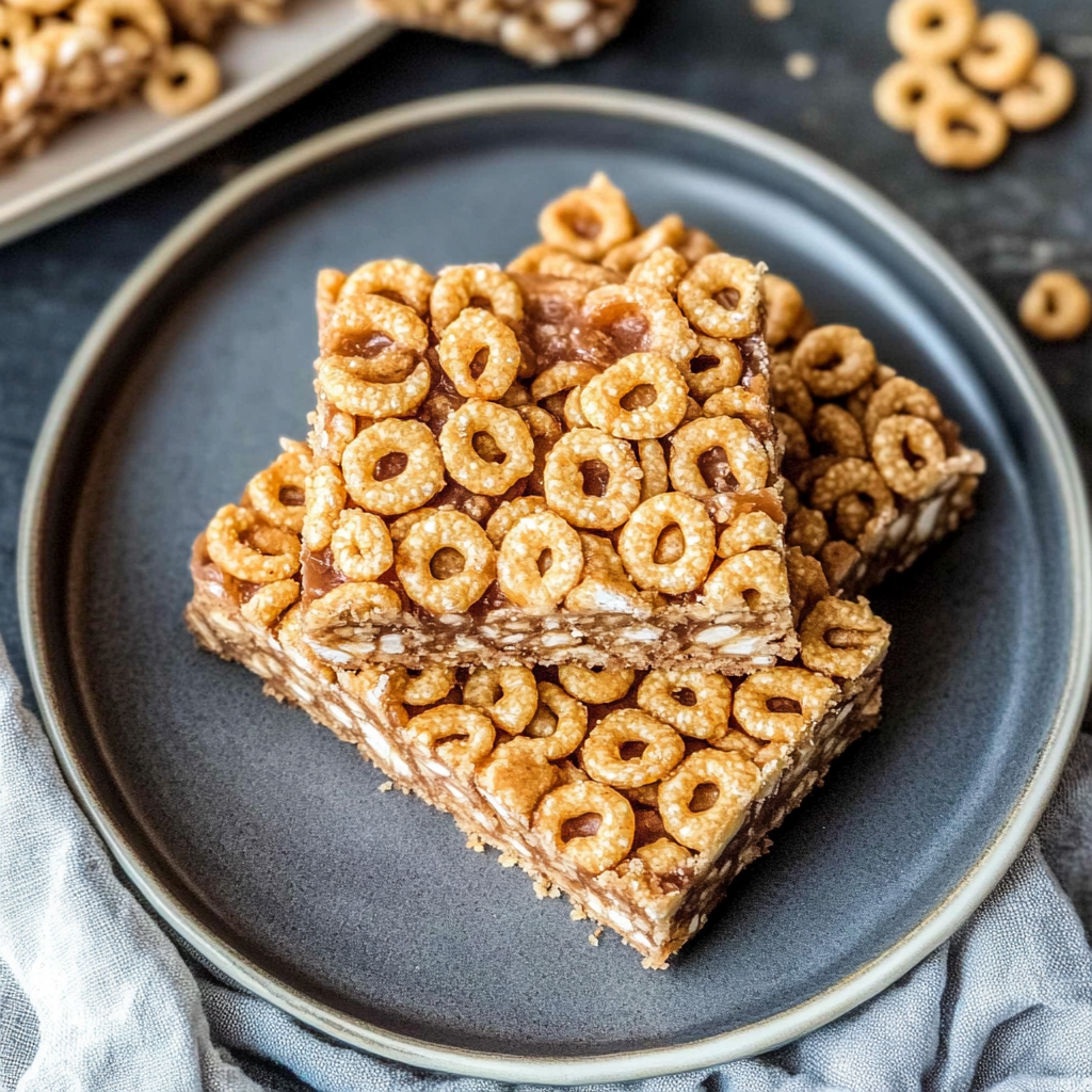 Recipe preparation for Peanut Butter Cheerio Bars
