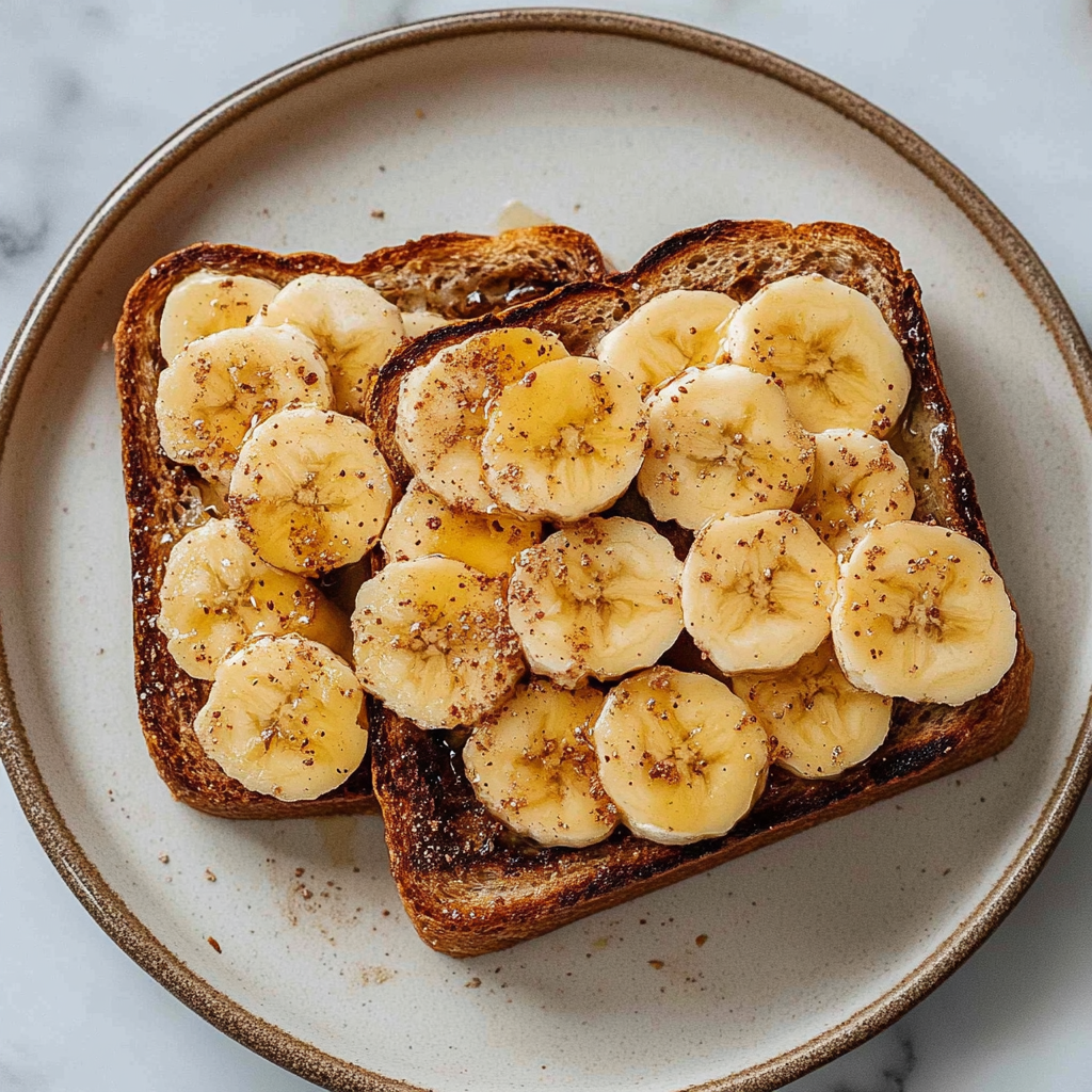 Recipe preparation for Banana Almond Butter Toast