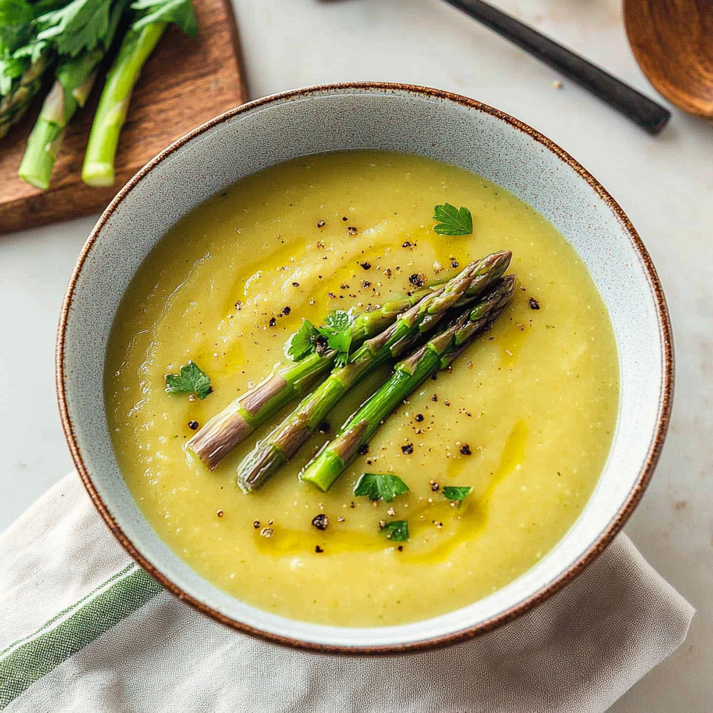 Recipe preparation for Cream of Asparagus Soup
