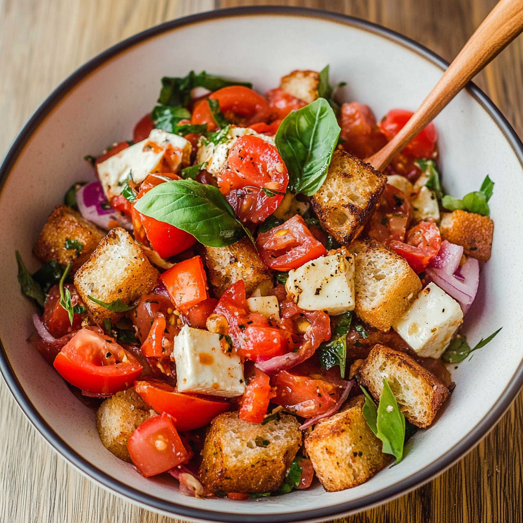 Recipe preparation for Classic Panzanella Salad