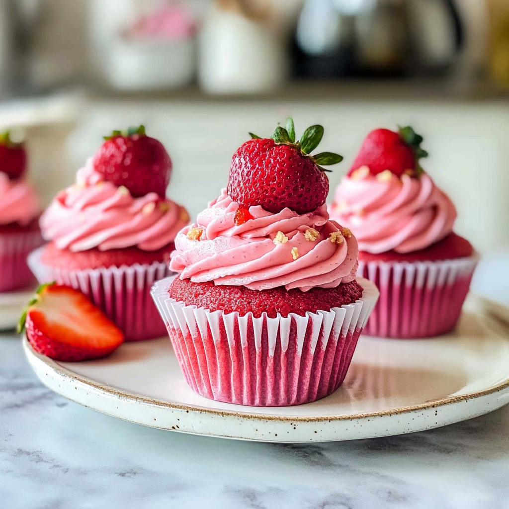 Recipe preparation for Strawberry Cupcakes