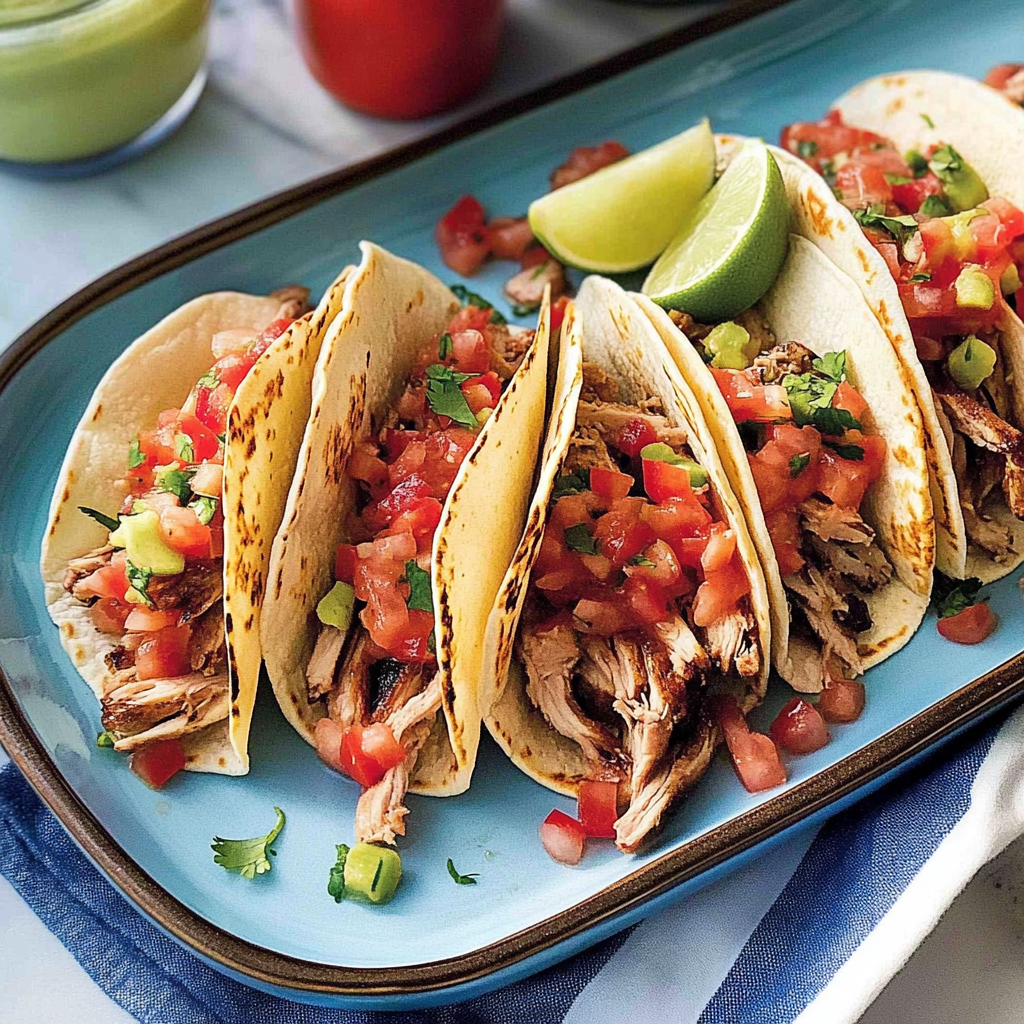 Recipe preparation for Slow-Cooker Pork Tacos with Fresh Tomato Salsa