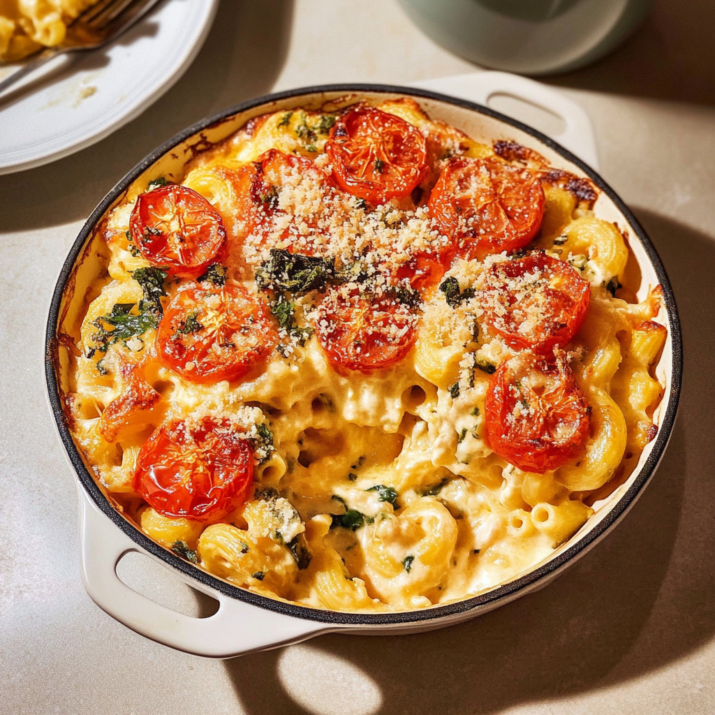 Recipe preparation for Roasted Tomato Macaroni and Cheese